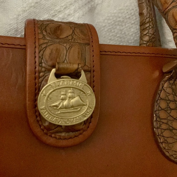 RARE Brahmin Vintage Handmade Brûlée Tuscan Satchel+Wallet Set w/Dust Bag - Picture 6 of 16